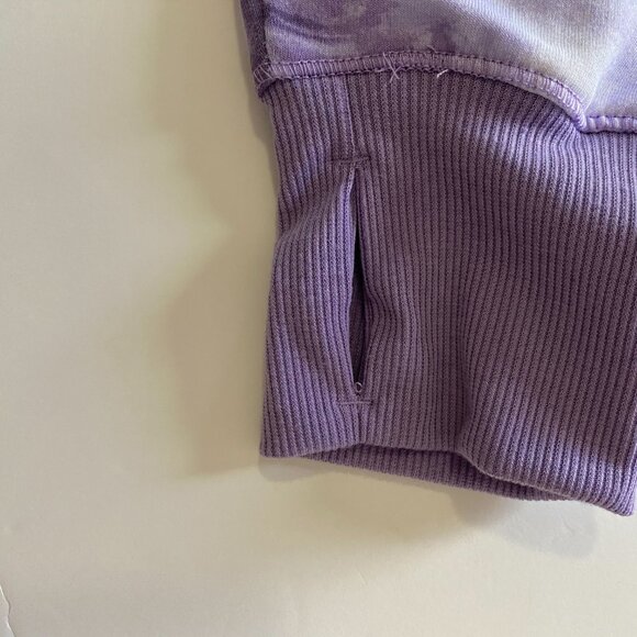 Cuddl Duds Women's Purple Marble Hoodie with rib trim - Picture 5 of 15